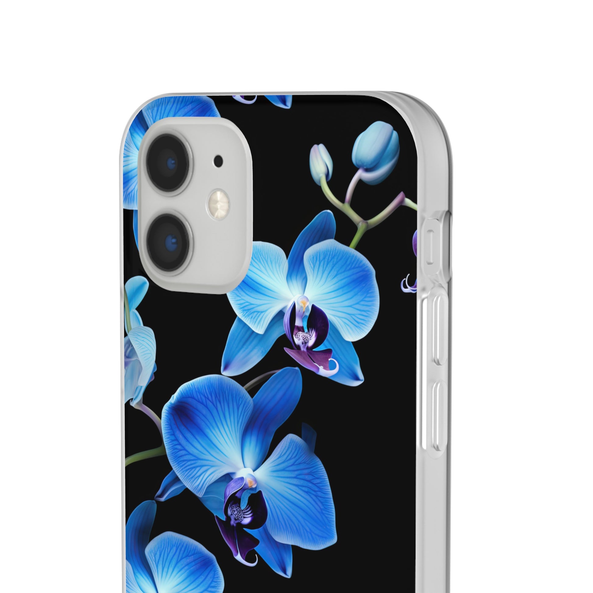 Coques de téléphone flexibles orchidée bleue