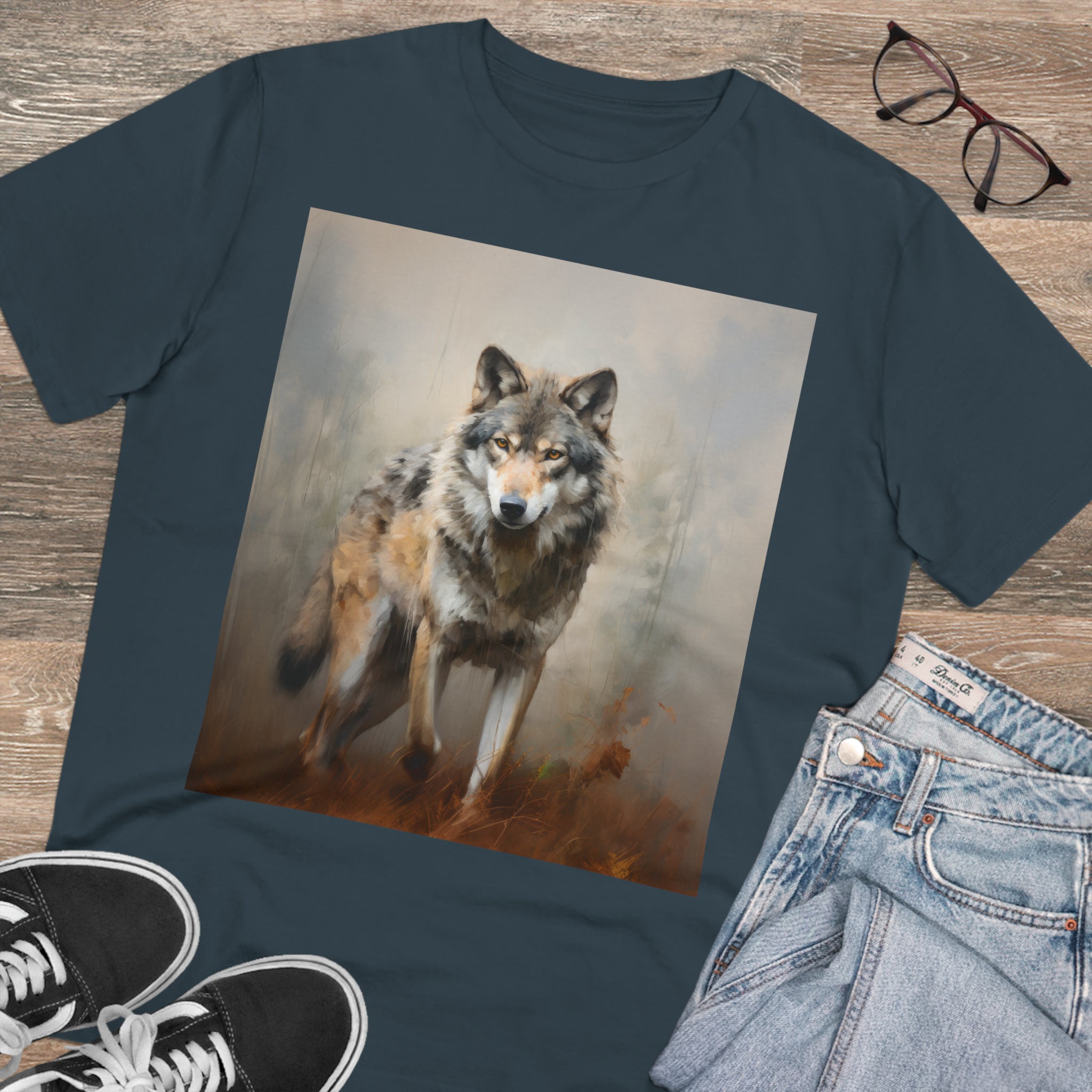 Unisex Grey Wolf T-shirt - Eco-Friendly