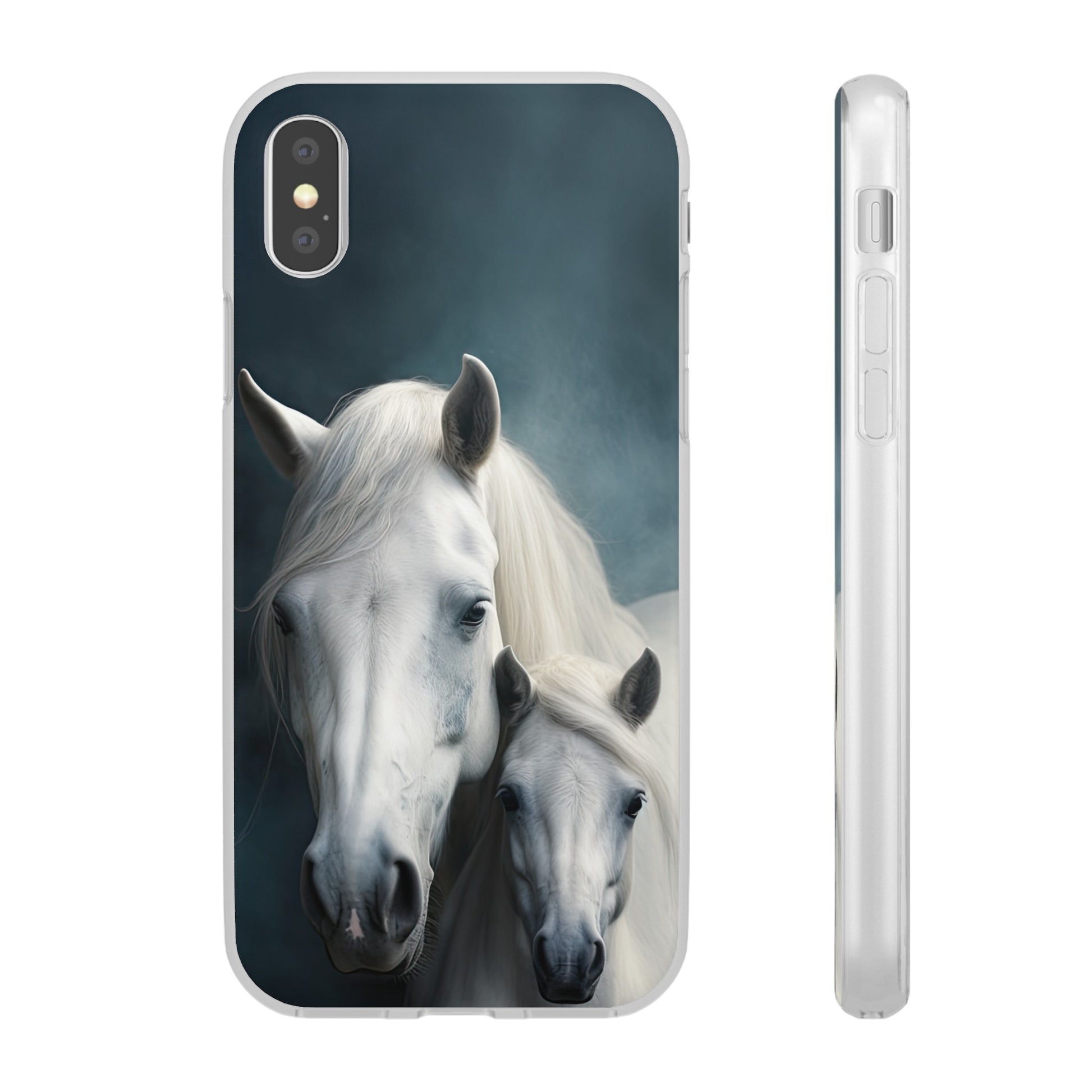 Étui de téléphone flexible cheval blanc 