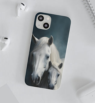 Flexible White Horse Phone Case