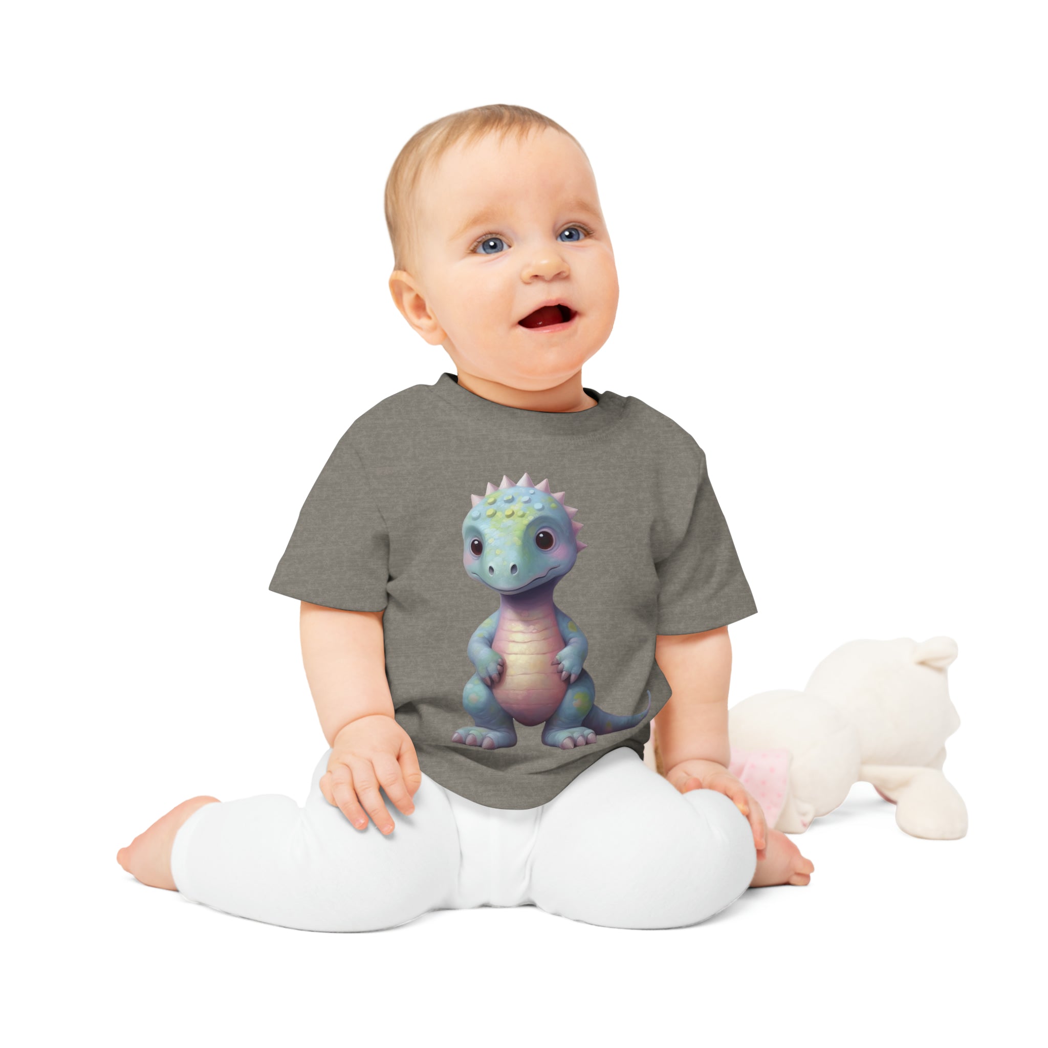 Blaues Baby-Dino-T-Shirt – umweltfreundlich 