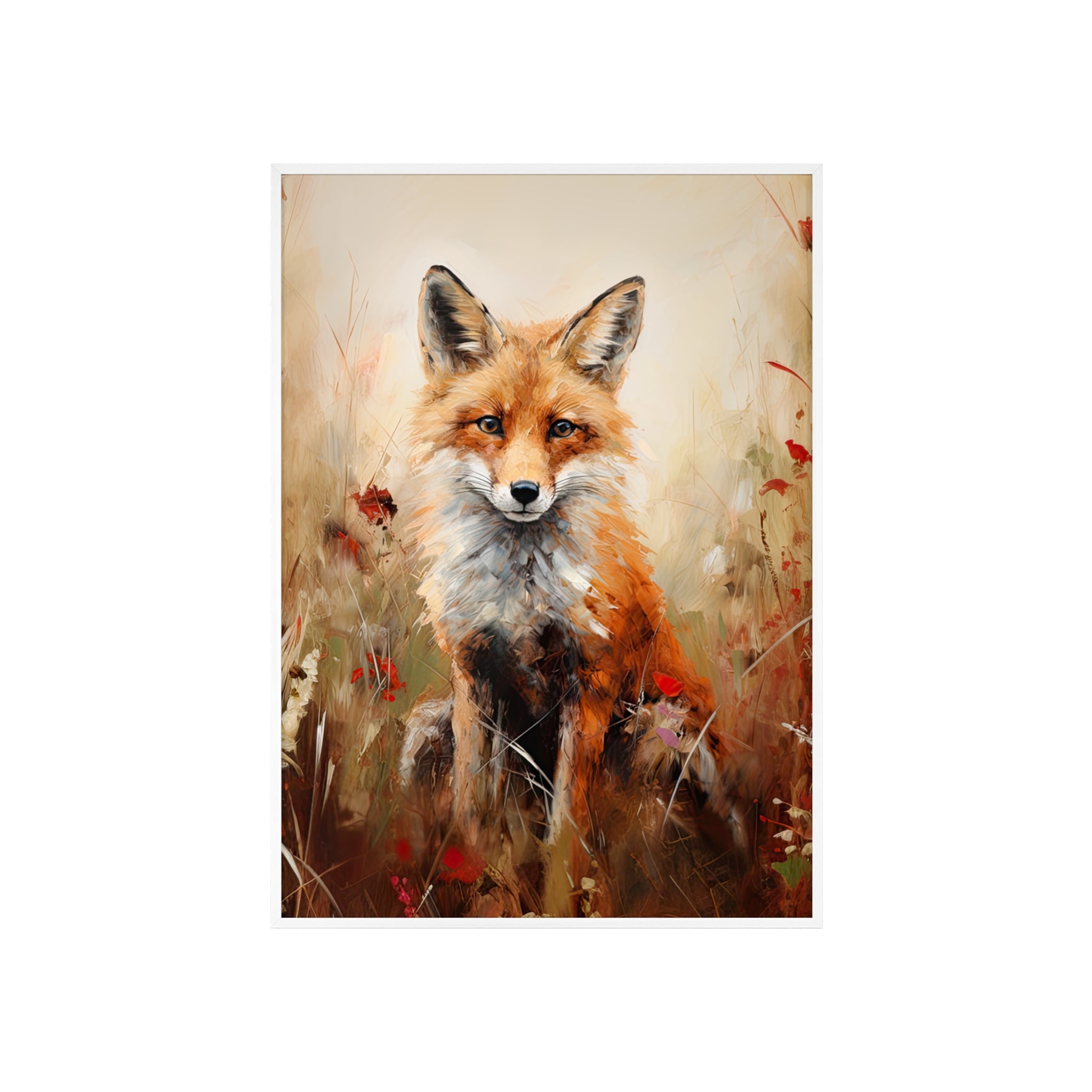 Fox Poster with Wooden Frame