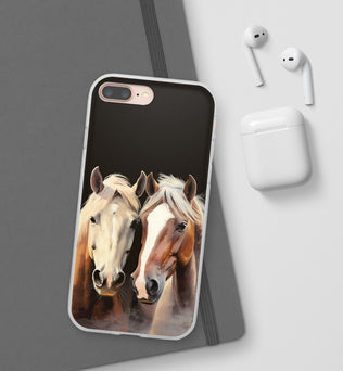 Étui de téléphone flexible pour chevaux « Compagnons fiables »