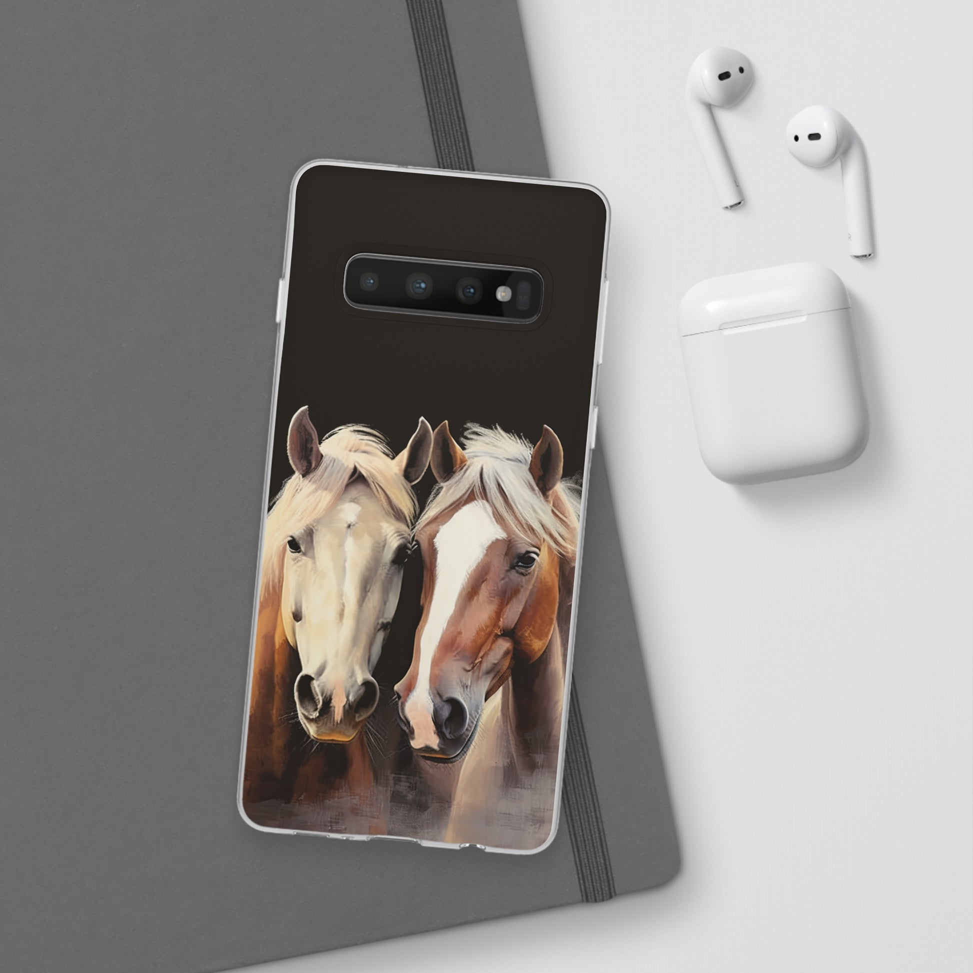 Étui de téléphone flexible pour chevaux « Compagnons fiables »