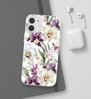 Étui de téléphone flexible orchidée lilas 