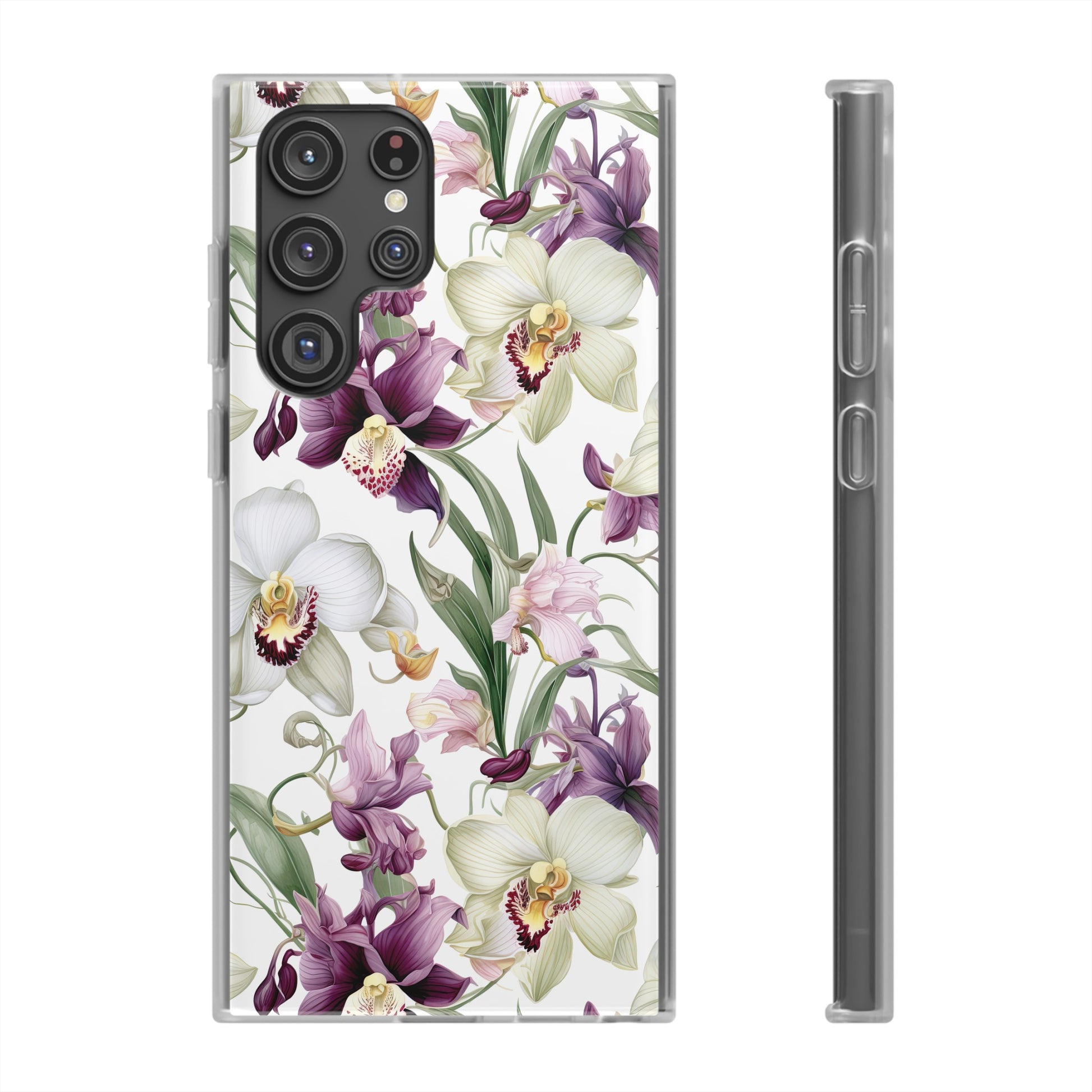 Étui de téléphone flexible orchidée lilas 