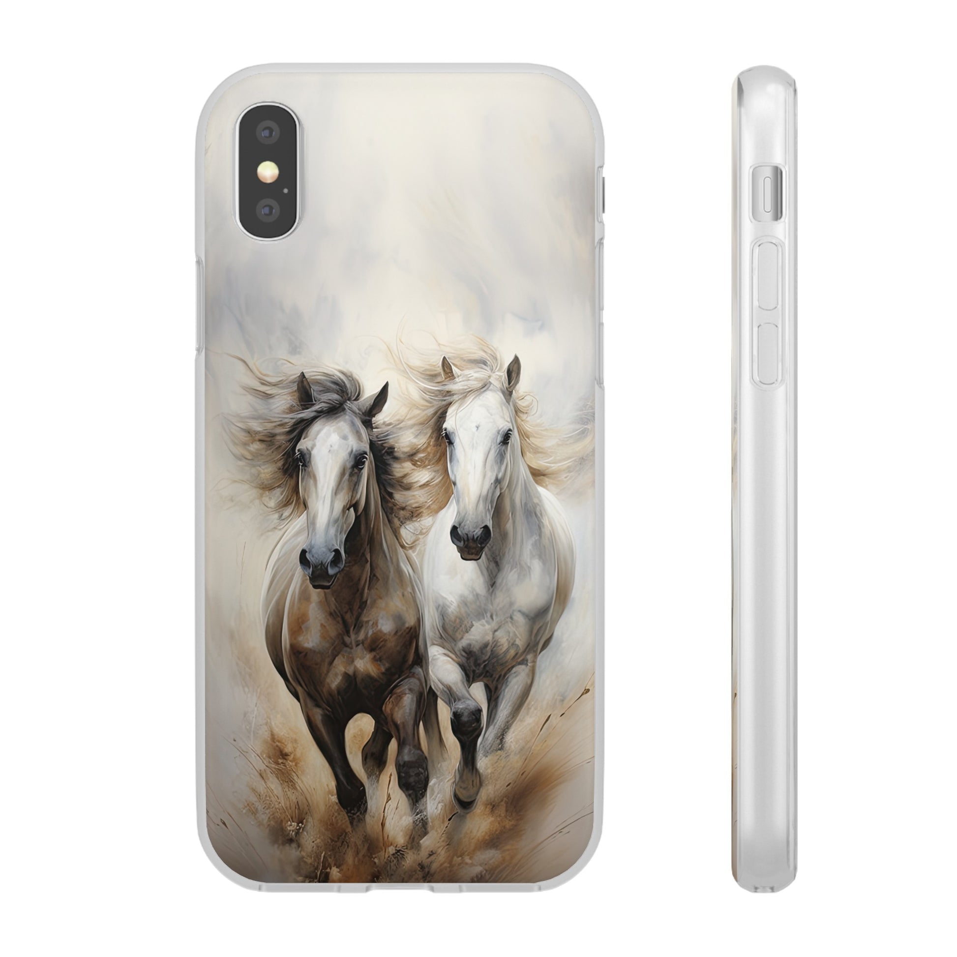 Étui de téléphone flexible sur le thème du cheval « Champions Unleashed »