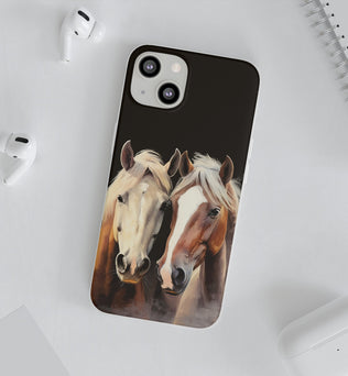 Étui de téléphone flexible pour chevaux « Compagnons fiables »