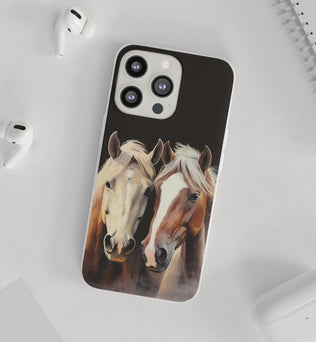 Étui de téléphone flexible pour chevaux « Compagnons fiables »