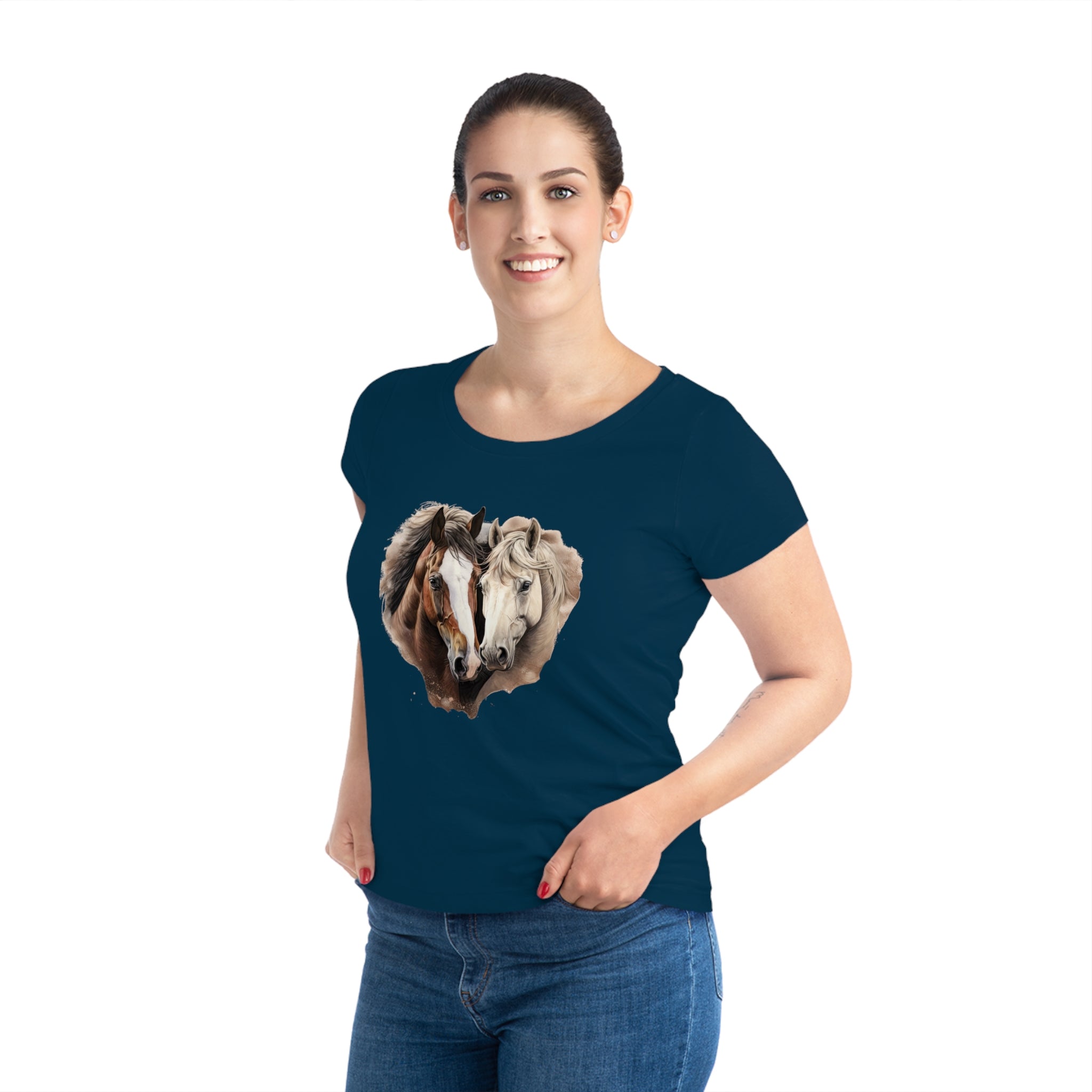 Majestic Mane Women's Horse T-shirt - Eco-Friendly