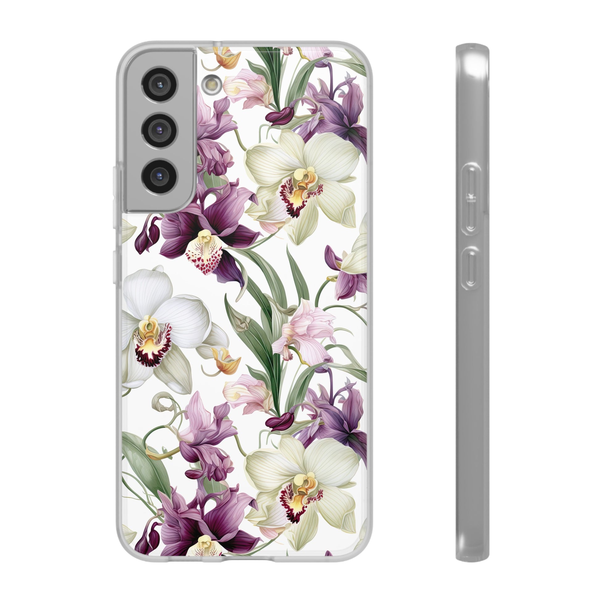 Étui de téléphone flexible orchidée lilas 