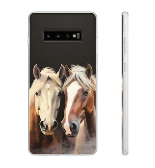 Étui de téléphone flexible pour chevaux « Compagnons fiables »