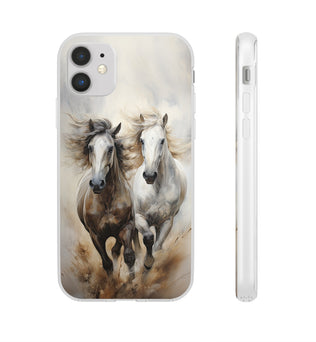 Étui de téléphone flexible sur le thème du cheval « Champions Unleashed »