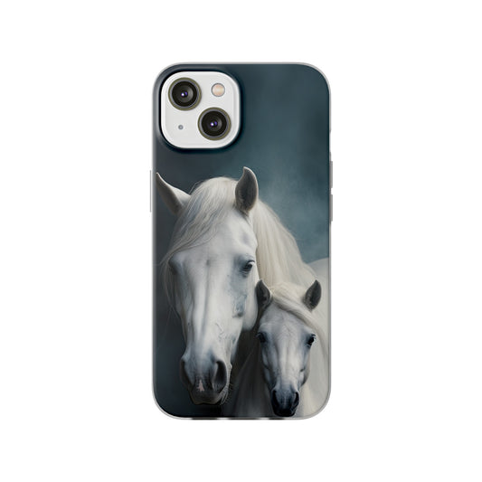 Flexible White Horse Phone Case