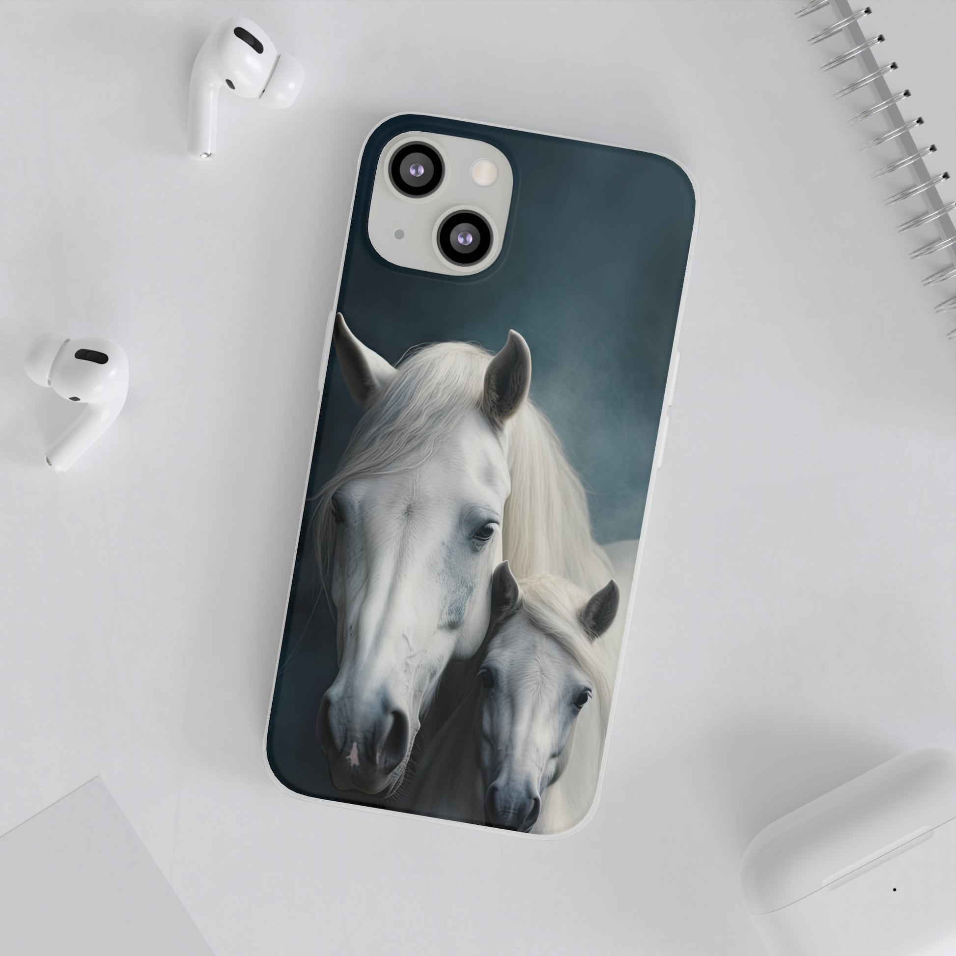 Flexible White Horse Phone Case