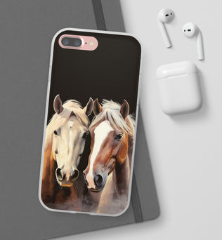 Étui de téléphone flexible pour chevaux « Compagnons fiables »