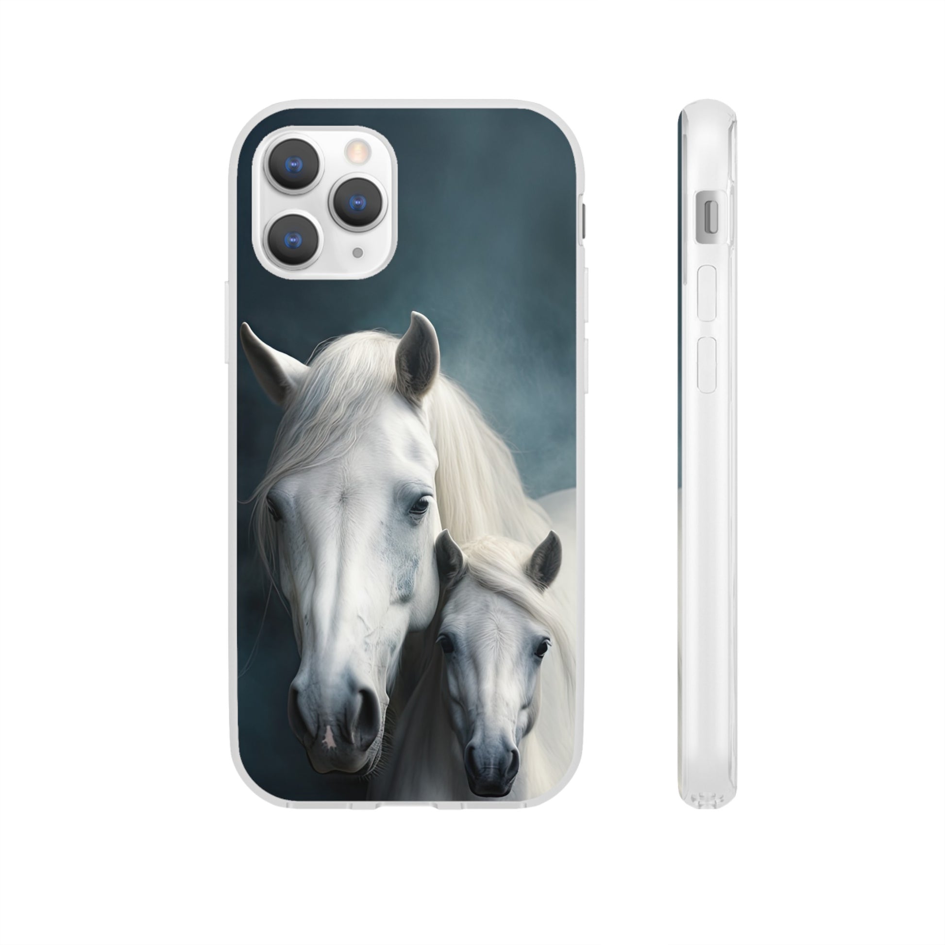 Flexible White Horse Phone Case