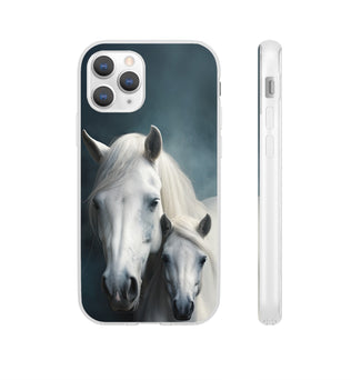 Flexible White Horse Phone Case