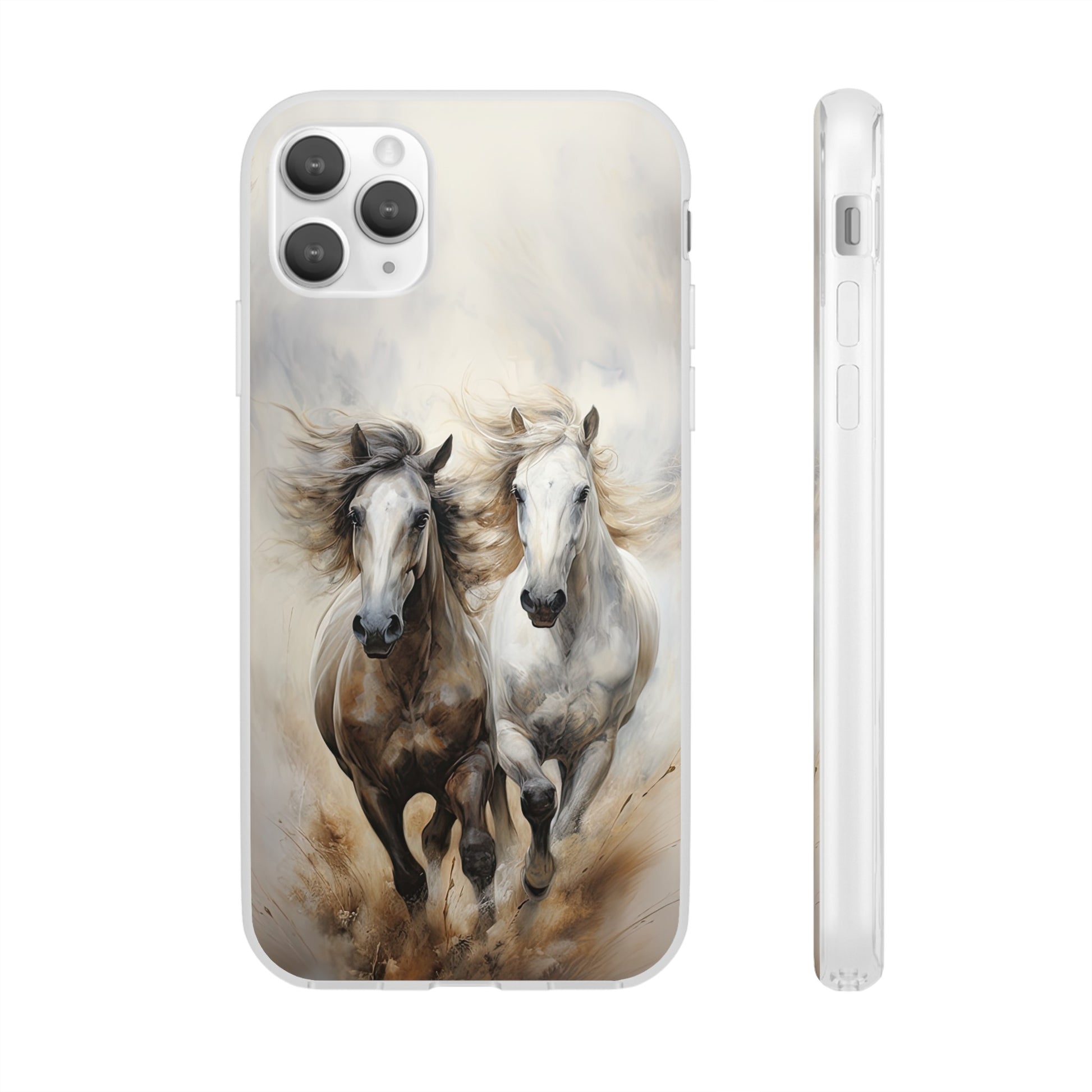 Étui de téléphone flexible sur le thème du cheval « Champions Unleashed »