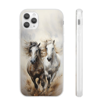 Étui de téléphone flexible sur le thème du cheval « Champions Unleashed »