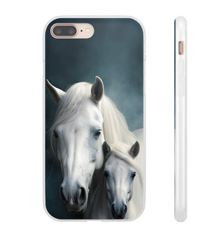 Flexible White Horse Phone Case