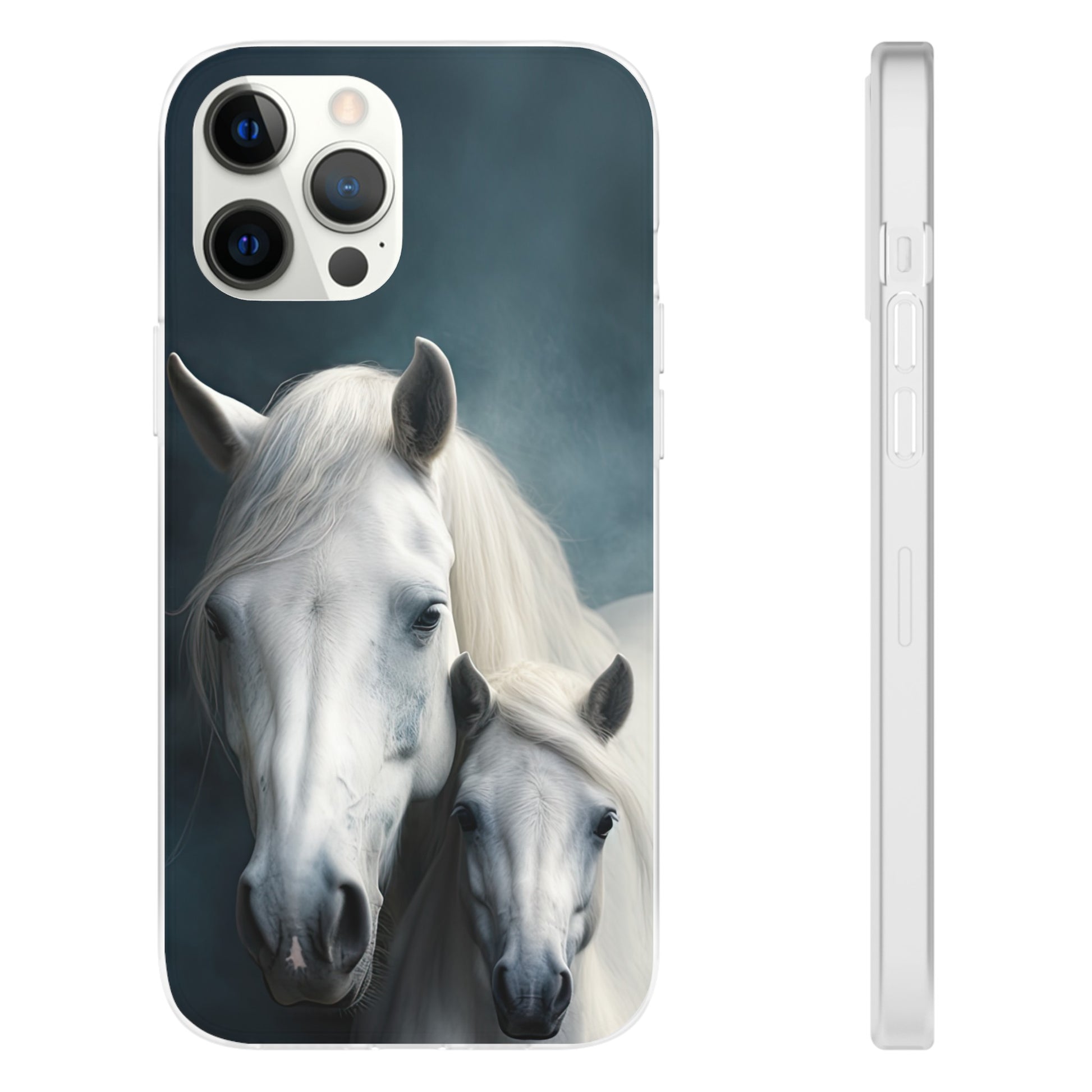 Flexible White Horse Phone Case