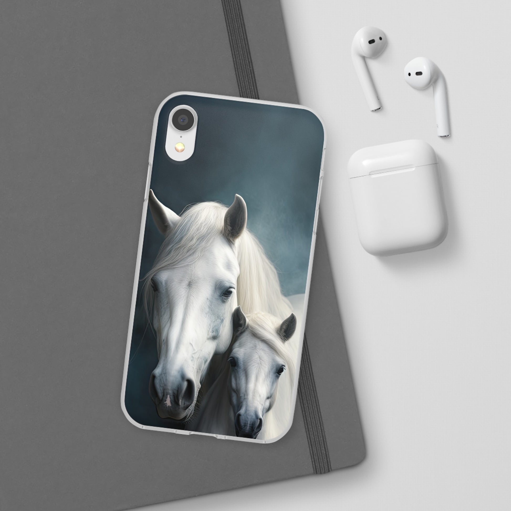 Flexible White Horse Phone Case