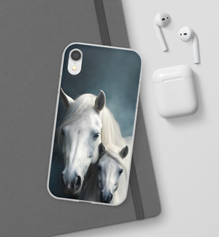 Flexible White Horse Phone Case