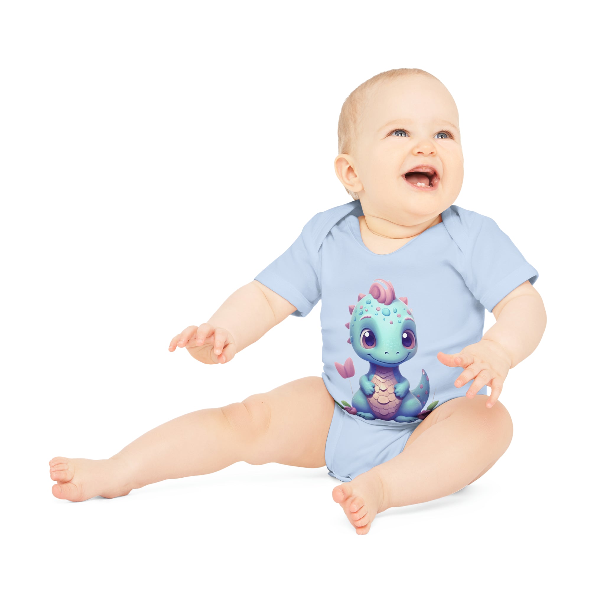 Short-Sleeve Baby Dino Body - Eco-Friendly