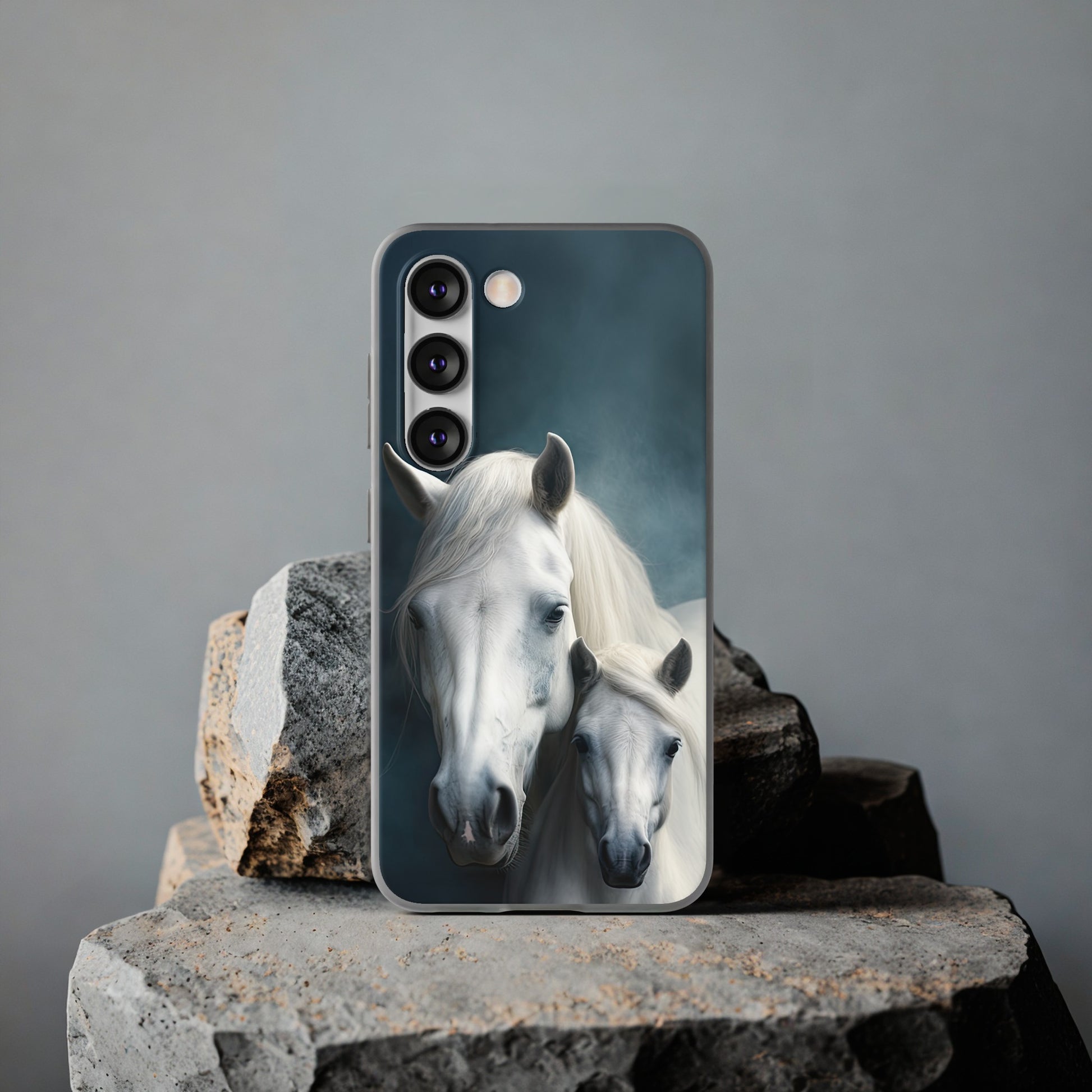 Flexible White Horse Phone Case