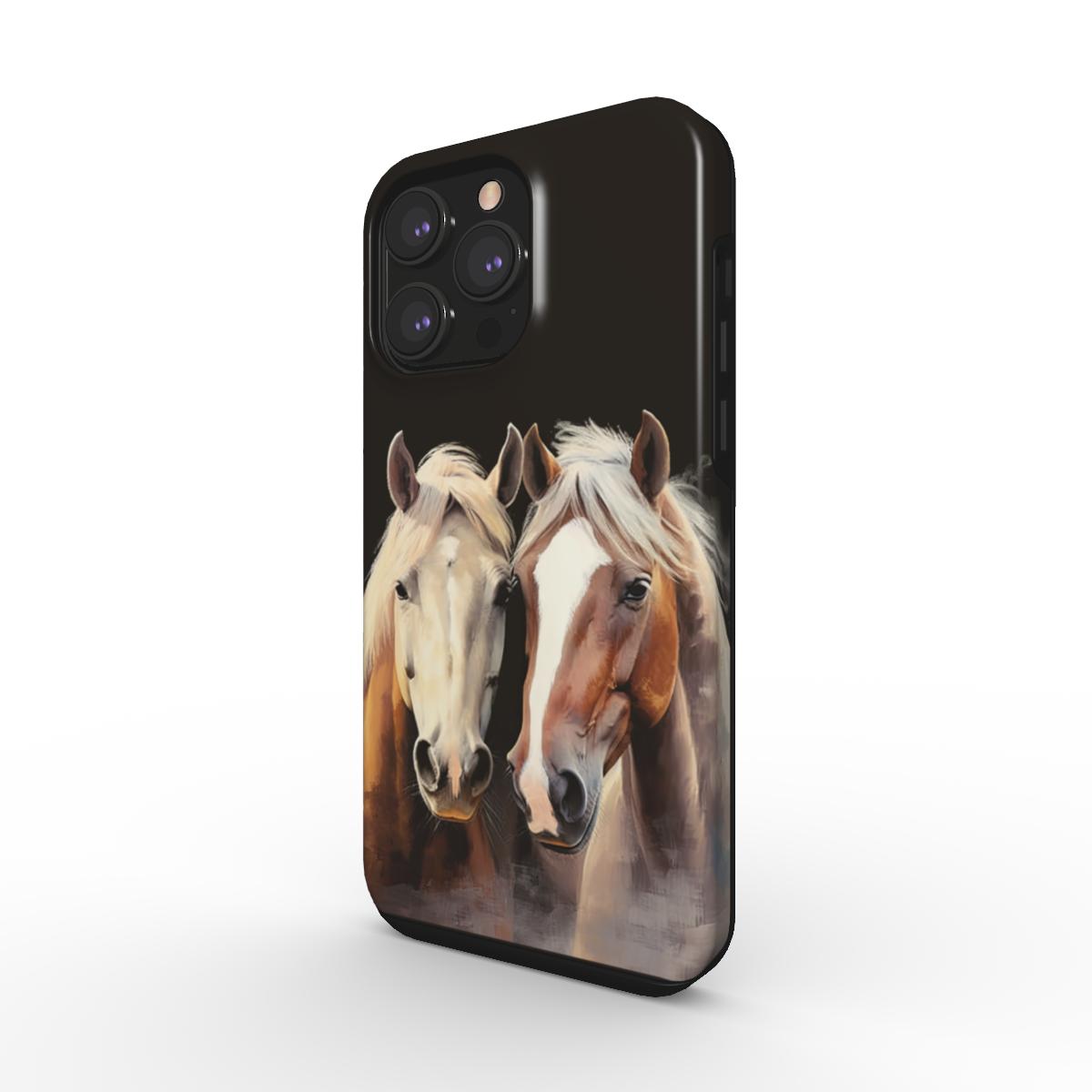 Étui de téléphone robuste sur le thème du cheval Reliable Companions