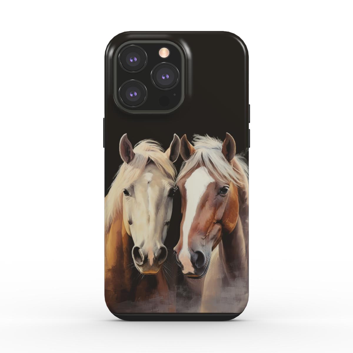 Étui de téléphone robuste sur le thème du cheval Reliable Companions