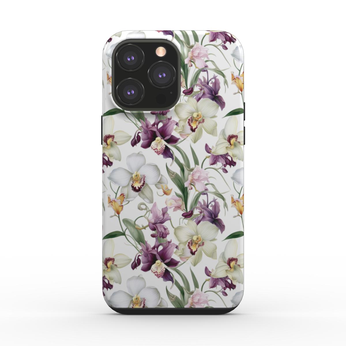 Coque rigide pour téléphone orchidée lilas