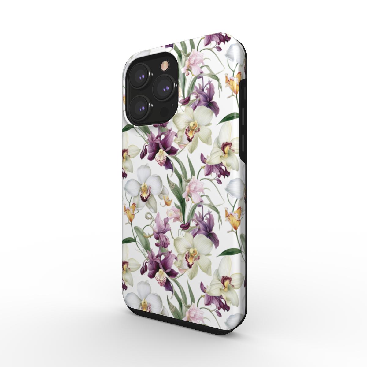 Coque rigide pour téléphone orchidée lilas