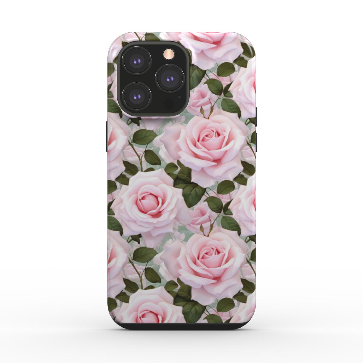 Étui de téléphone résistant à la rose rose