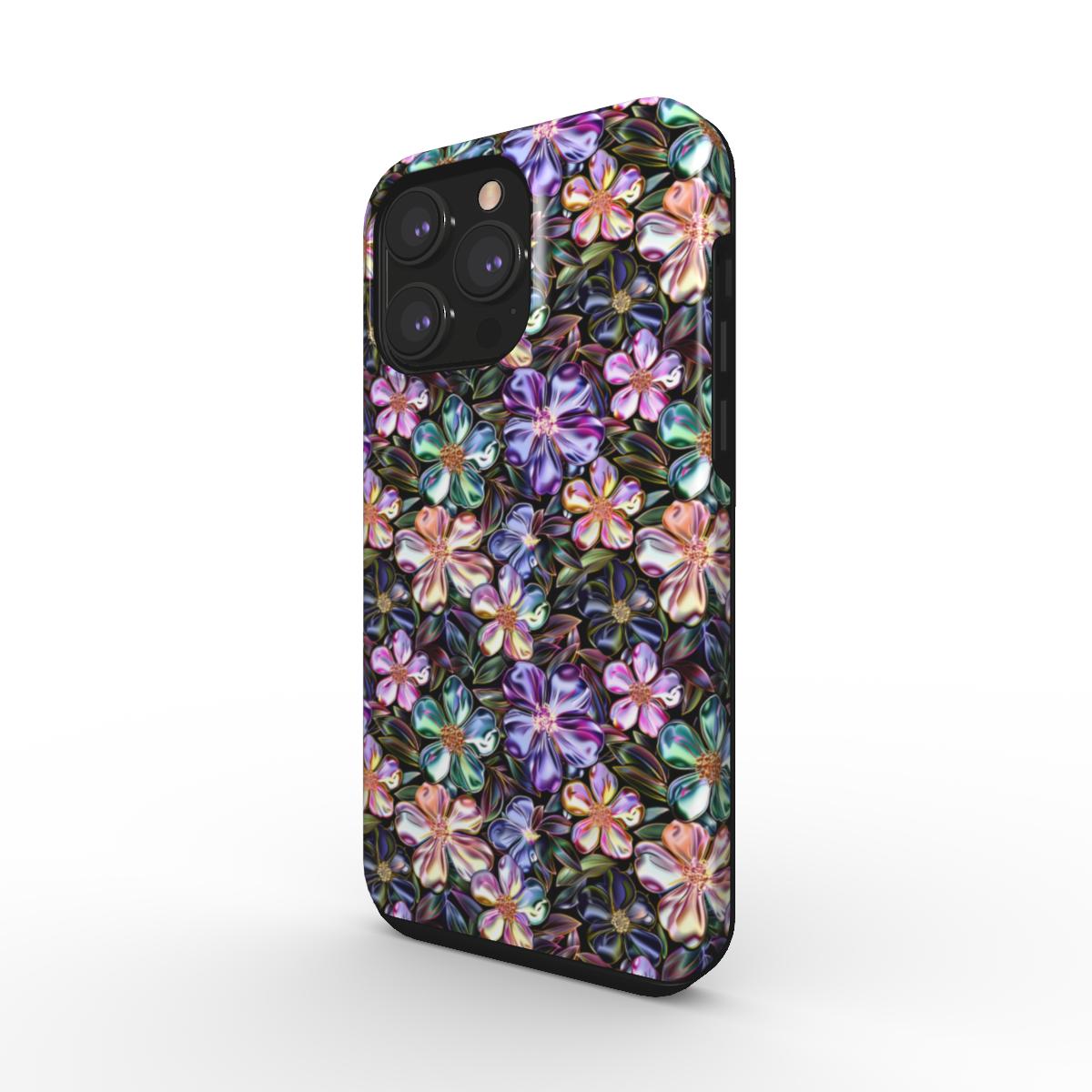 Vibrant Metallic Blossoms Tough Phone Case