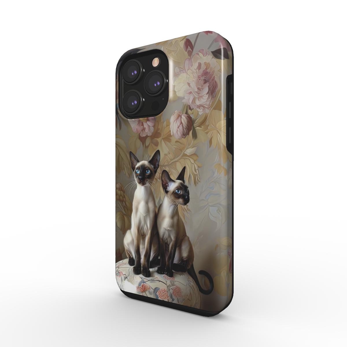 Coque rigide pour téléphone chat siamois