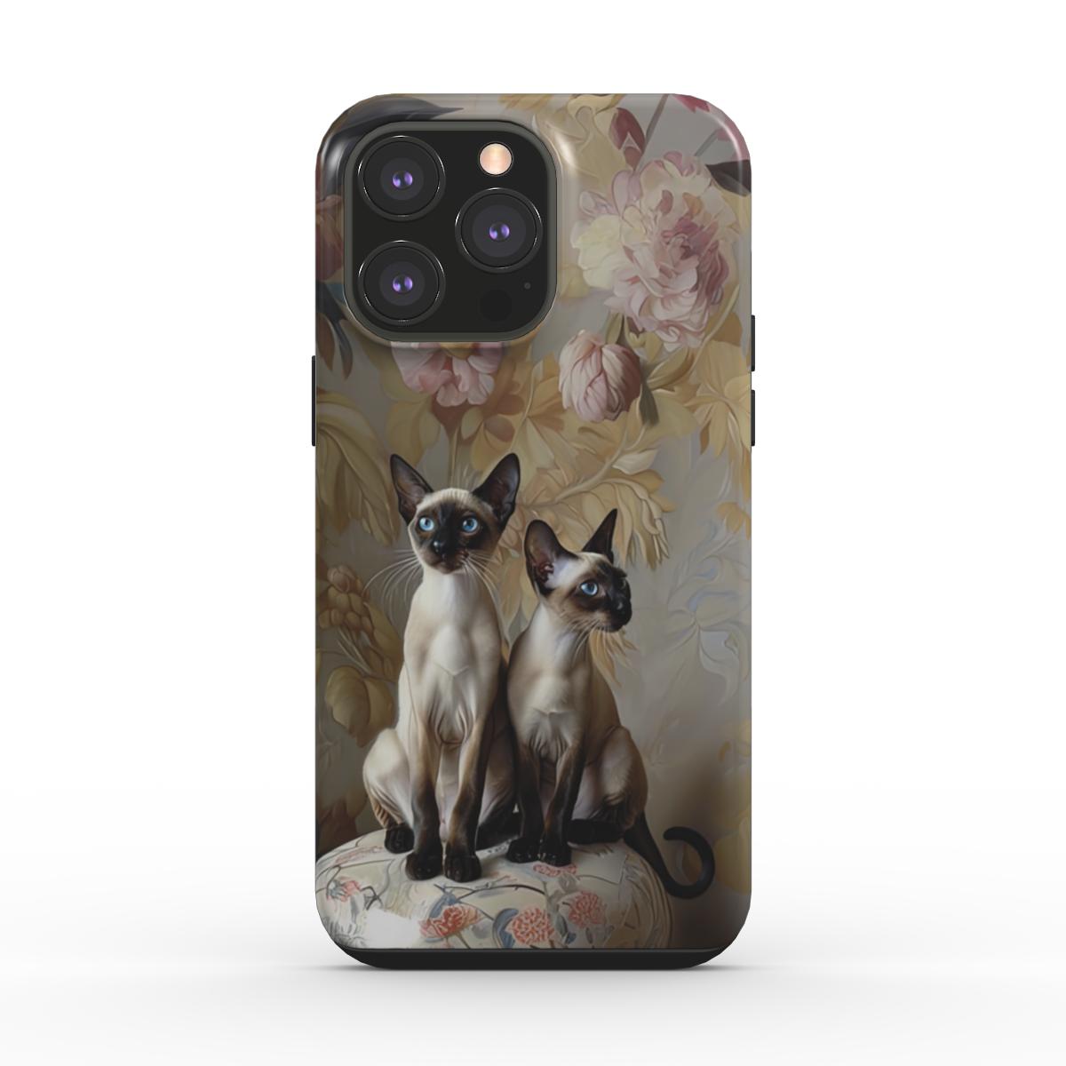 Coque rigide pour téléphone chat siamois