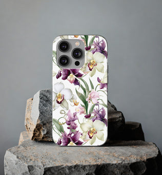 Étui de téléphone flexible orchidée lilas 