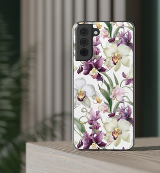 Étui de téléphone flexible orchidée lilas 