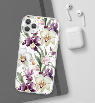 Étui de téléphone flexible orchidée lilas 