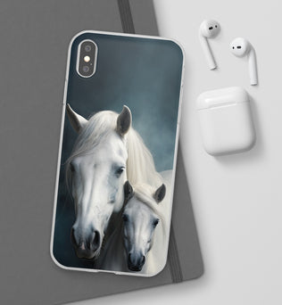 Étui de téléphone flexible cheval blanc 