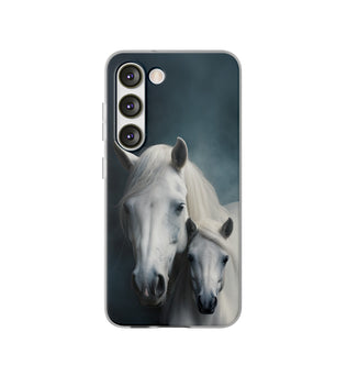 Flexible White Horse Phone Case