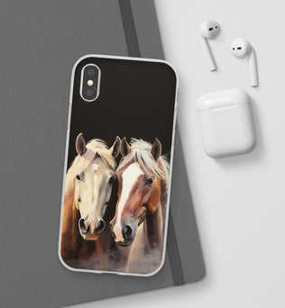 Étui de téléphone flexible pour chevaux « Compagnons fiables »