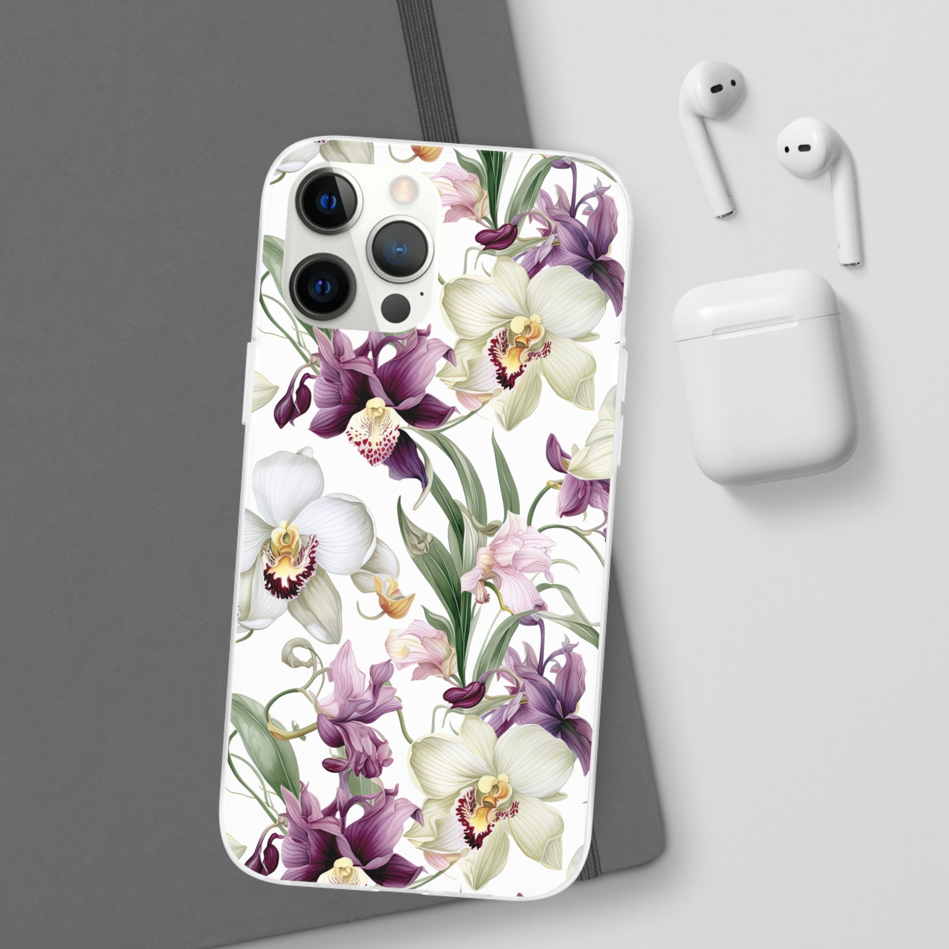 Étui de téléphone flexible orchidée lilas 