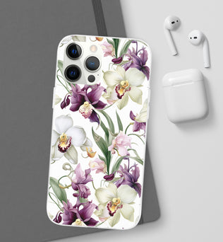 Étui de téléphone flexible orchidée lilas 