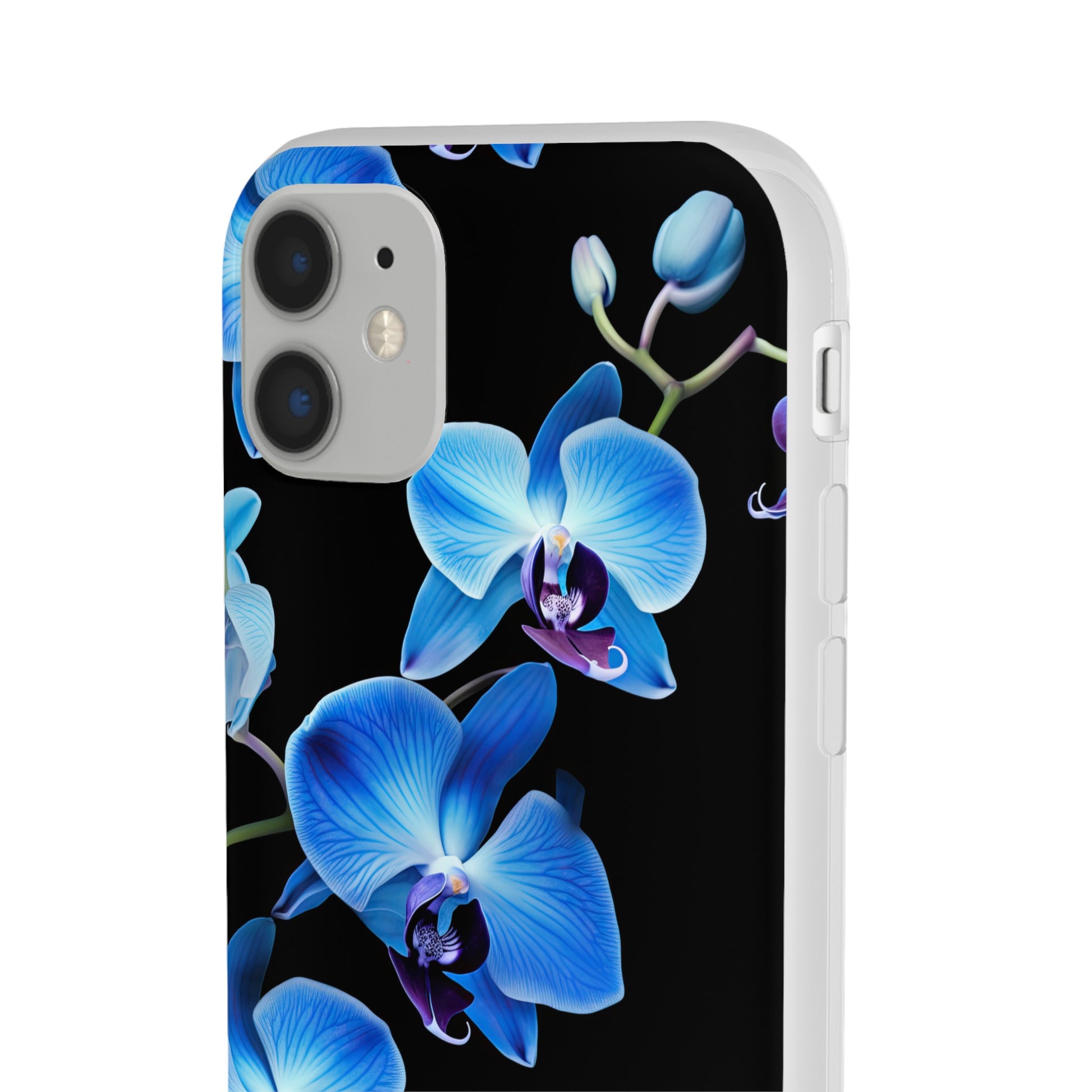 Coques de téléphone flexibles orchidée bleue