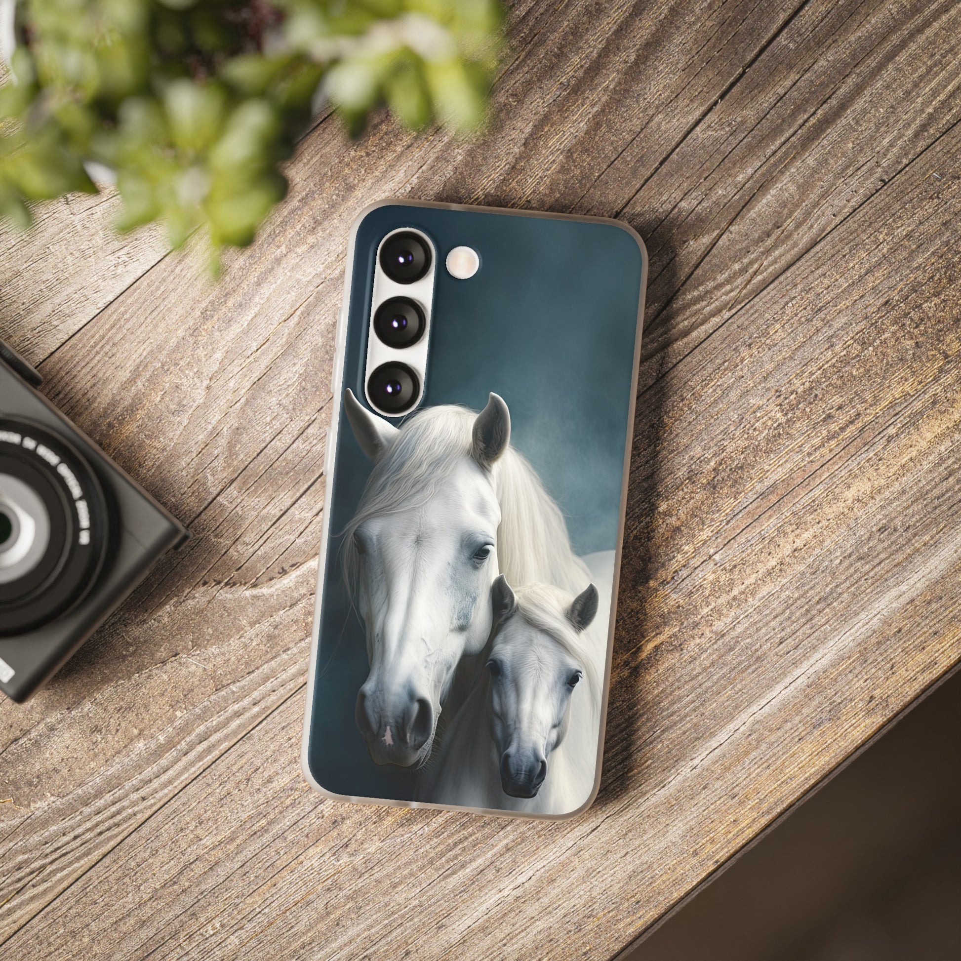 Flexible White Horse Phone Case