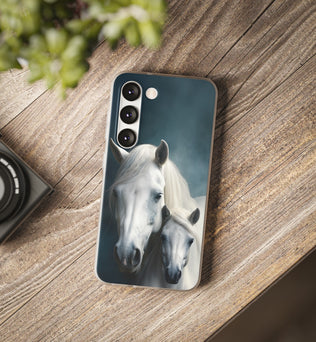 Flexible White Horse Phone Case