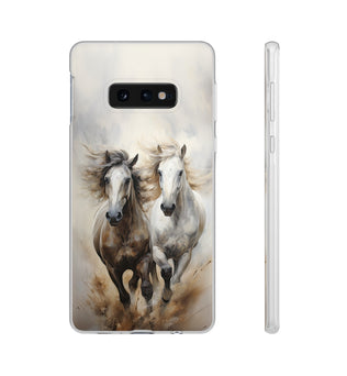 Étui de téléphone flexible sur le thème du cheval « Champions Unleashed »